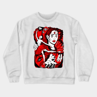 Red and Black Ballerina Crewneck Sweatshirt